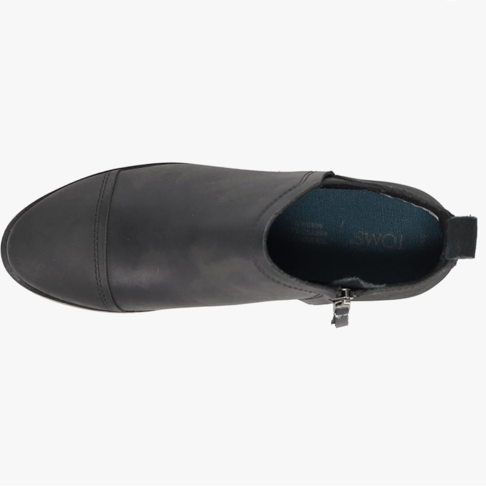 TOMS size 7.5 black leather Reese Bootie - Picture 3 of 8
